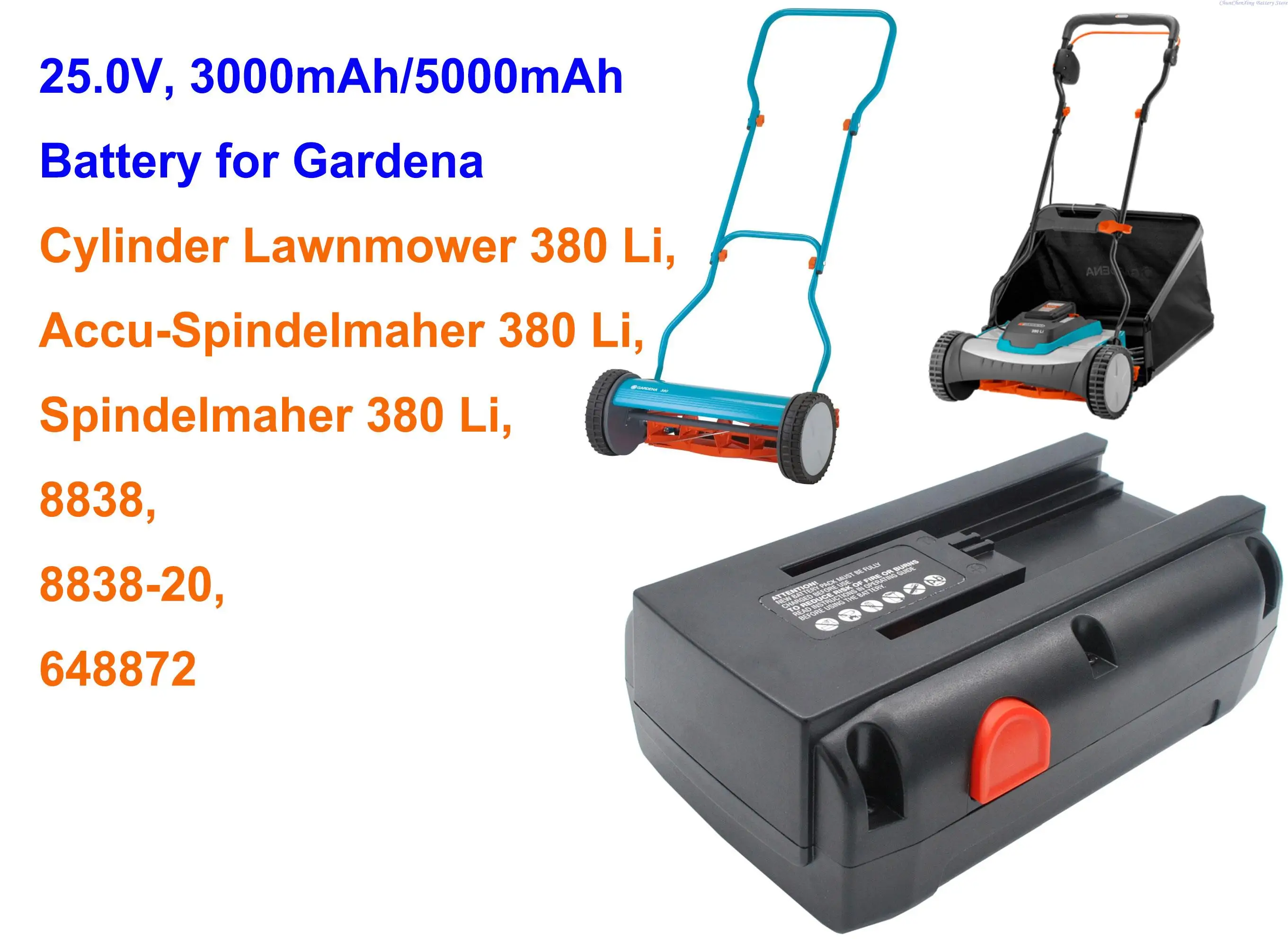 Cameron Sino 3000mAh/5000mAh Battery for Gardena AccuSpindelmaher 380