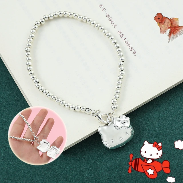 Hello Kitty Charms Bracelet Beads KT Cat Pendant Jewelry Making