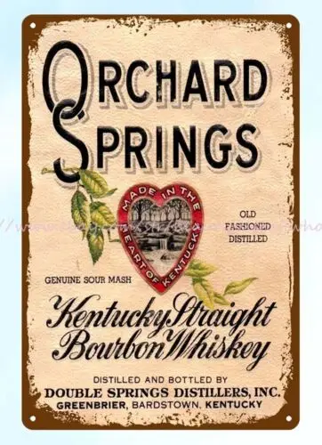 Садовые пружины Кентукки, прямой бурбон, виски, металлический жестяной знак, ликеры, бар, паб
