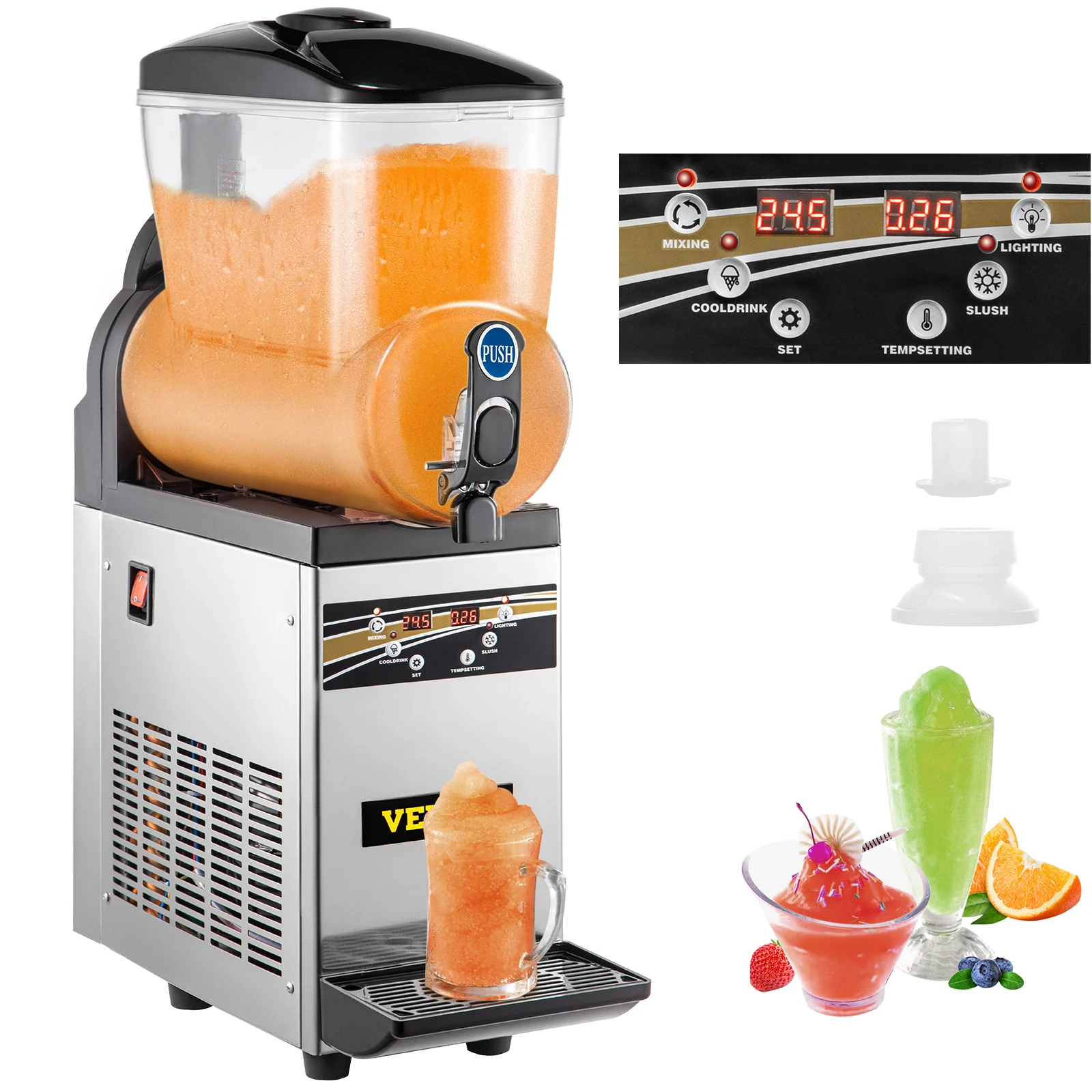 Vevor Macchina Per Granita 15L Commerciale Macchina Elettrica Per Sorbetto 500W Per Granita Succhi Di Frutta Congelati Frappè Di Caffè, Macchina Elett