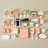 34pcs Children's Wooden House Simulation Small Furniture Sofa Bed TV Piano Furniture Mini Model Toy Set, Sand Table Ornaments 1