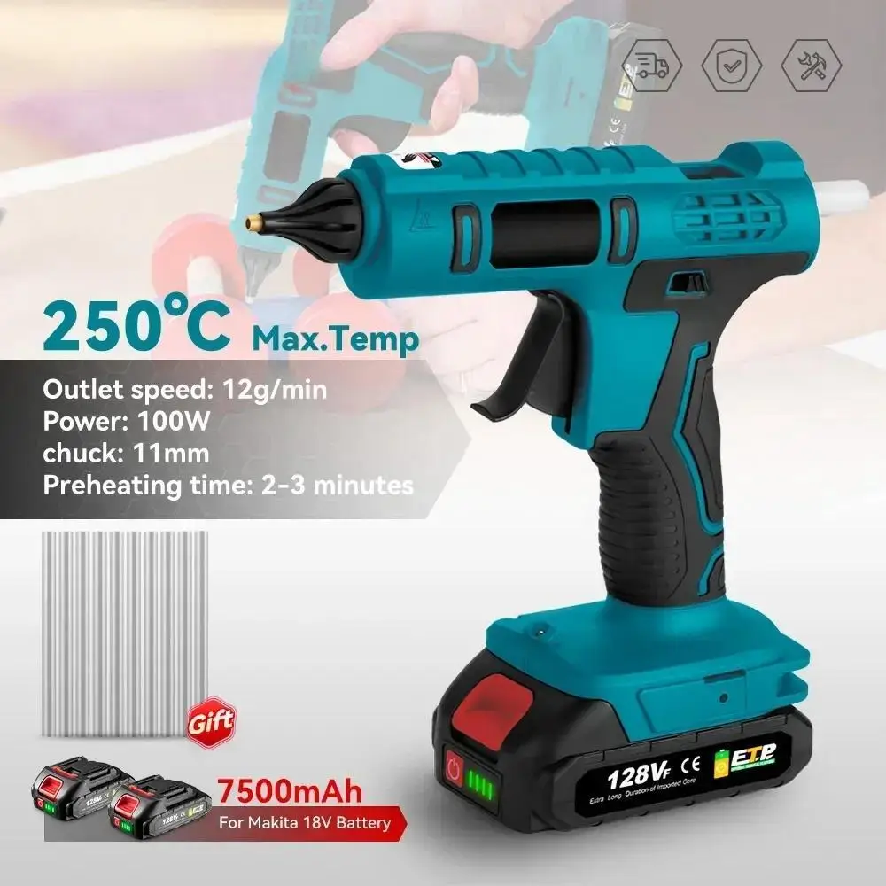 Home Arts & DIY Heat Repair Tool Electric Hot Melt Glue Gun 600W 260° High Temperature Hot Glue Gun for Makita 18V Battery uyue preheat station 600w 20 20cm 946c pcb heating station constant temperature mobile phone repair lcd display heat platform