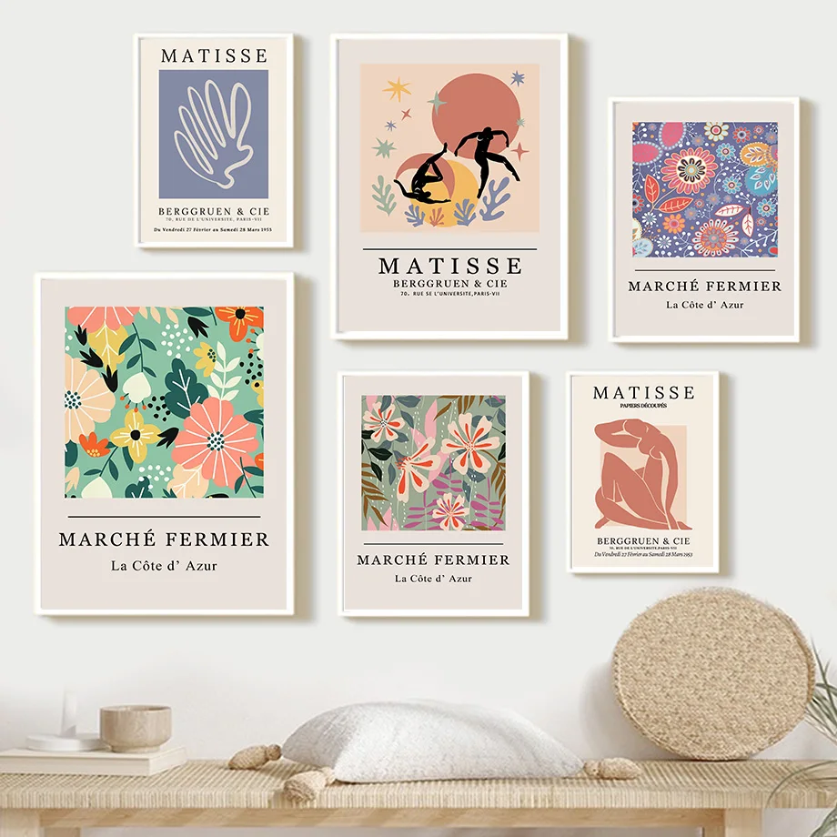 

Matisse Flower Market Abstract Botanical Wall Art Canvas Painting Nordic Posters And Prints Wall Pictures For Living Room Decor