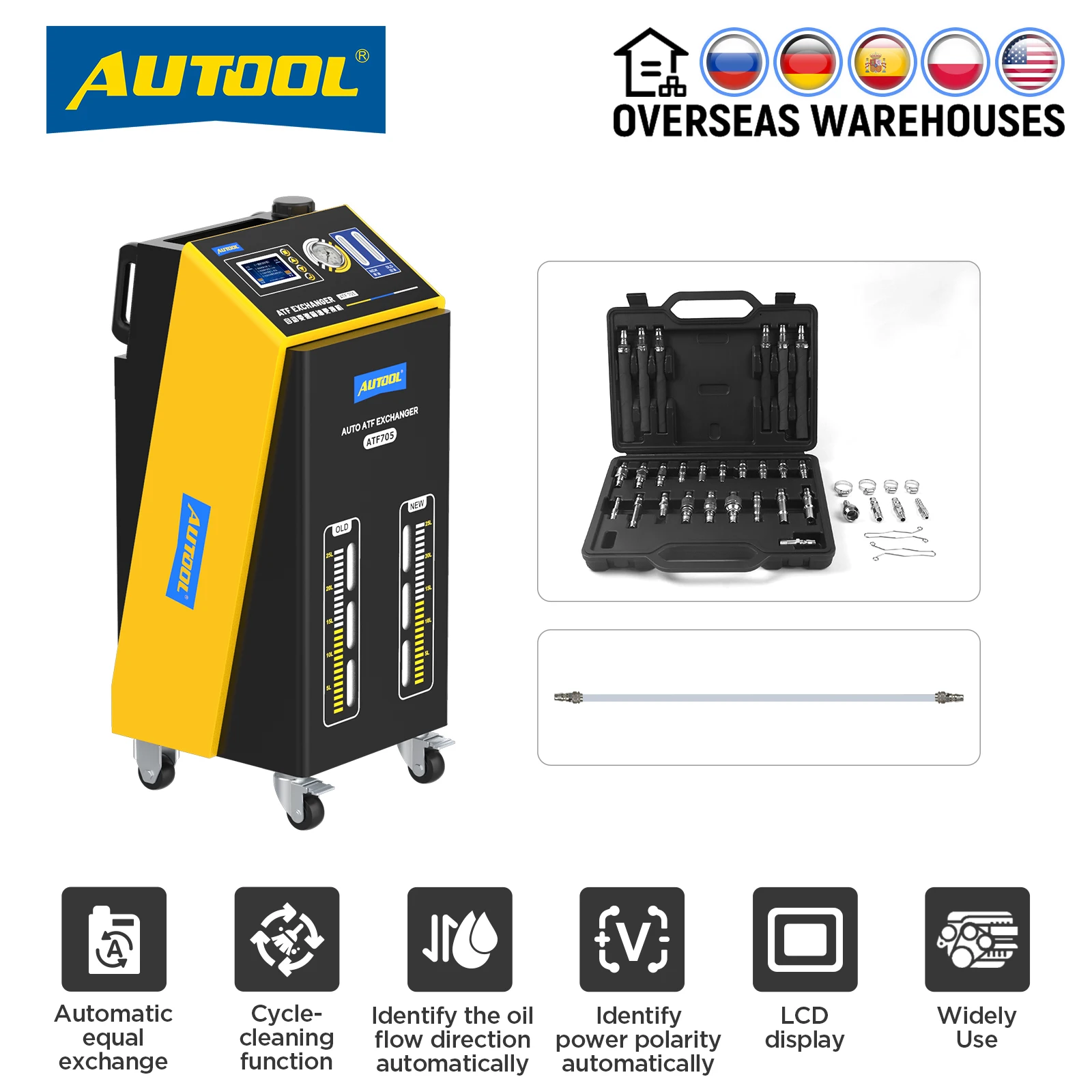 

AUTOOL ATF705 ATF Exchanger Automatic Transmission Fluid Exchange Machine Transmission Oil Filling Cycle Cleaning Gasoline Diese