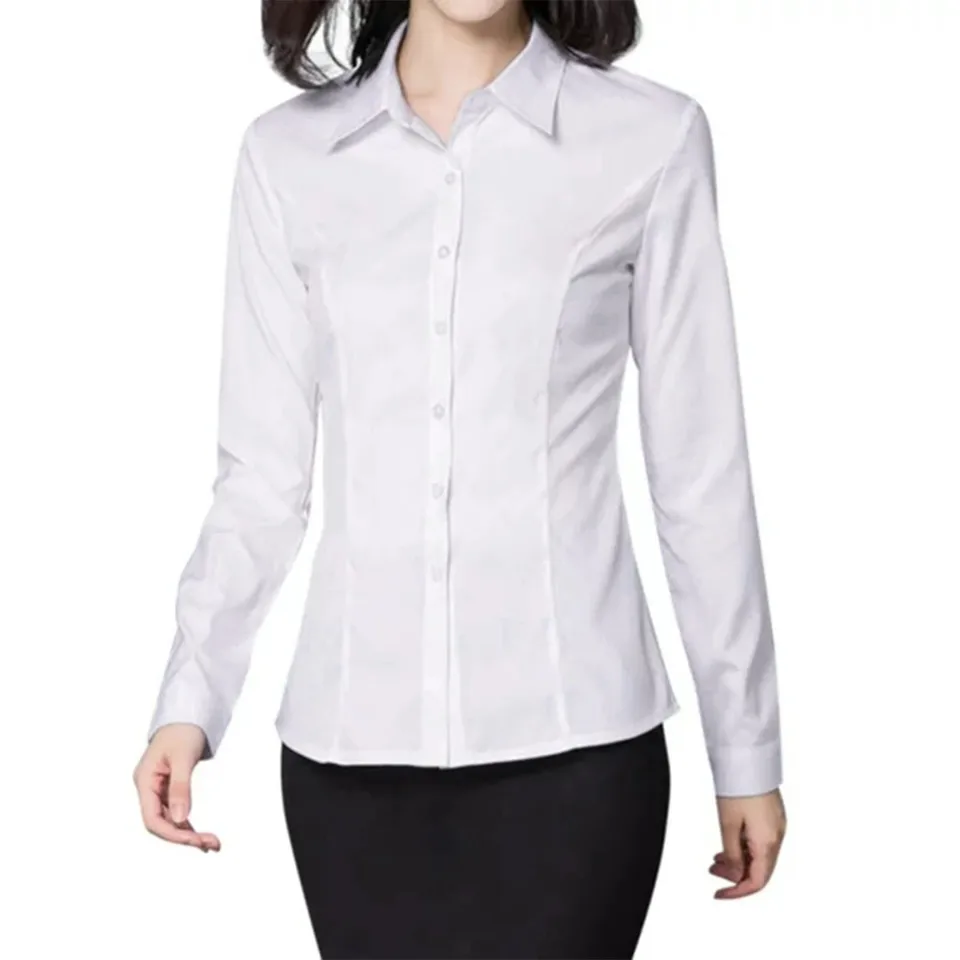 Women Slim Fit Long Sleeve Formal Shirt