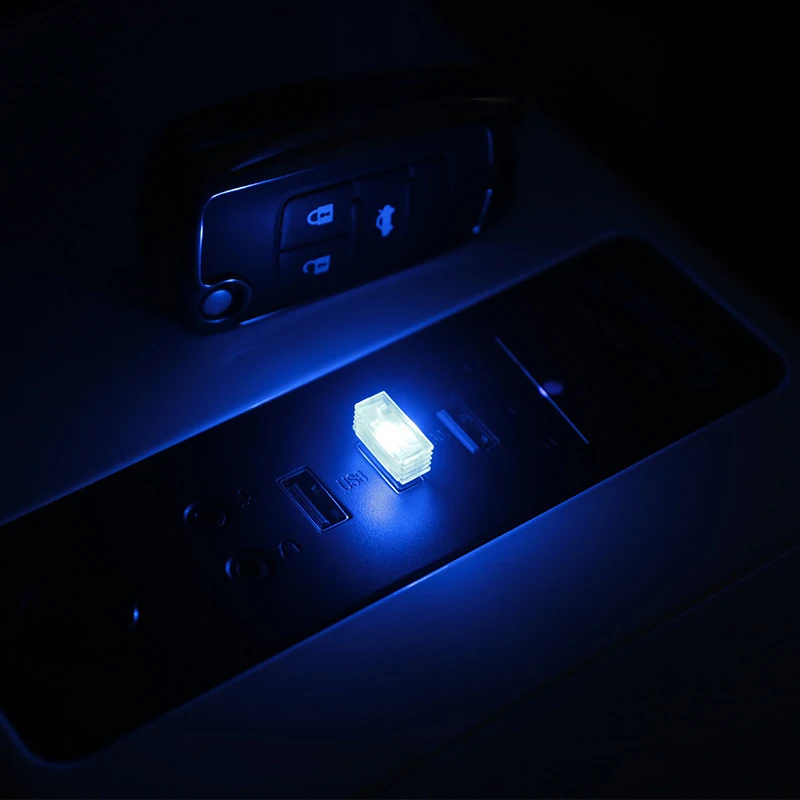 1 szt. Auto kolorowa lampa dekoracyjna akcesoria samochodowe światło samochodowe wnętrze auta nastrojowe oświetlenie Mini USB LED oświetlenie awaryjne