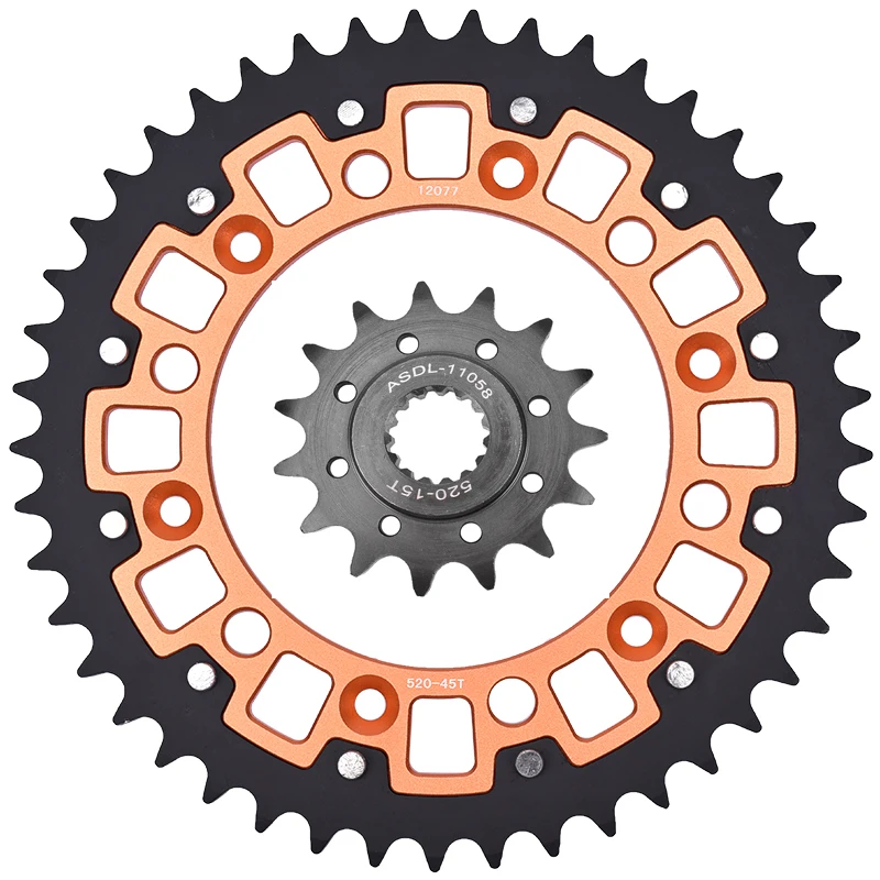 

520 15T 45T Motorcycle Front Rear Sprocket For KTM 400 LC4 97-01 690 Enduro R 08-18 600 LC4 Enduro 1990 400 LSE 400 EGS-E 96-98