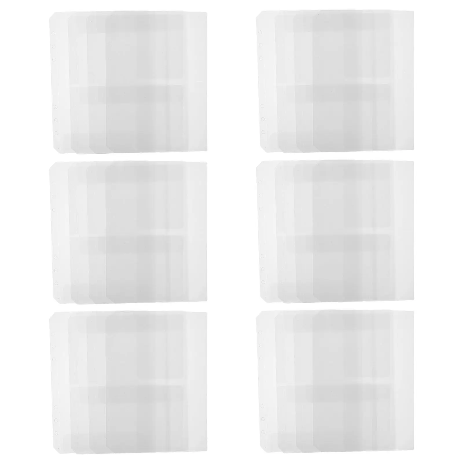 24Pcs 방수 바인더 포켓 투명 PVC 루스 리프 보관 파우치 A6 사이즈 노트북 폴더 문서 현금 사진 보호