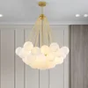 Modern Glass Ball Hanging Chandelier for Living Dining Table Room Decoration Kitchen Lamps Gold Black LED Ceiling Pendant Light 1