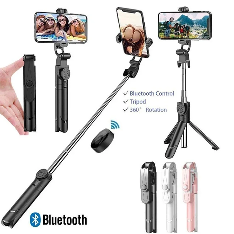 Extendable Handheld Selfie Stick Bluetooth Remote Control Three-in-one Self-timer Tripod Mobile Phone Bracket for Selfies
