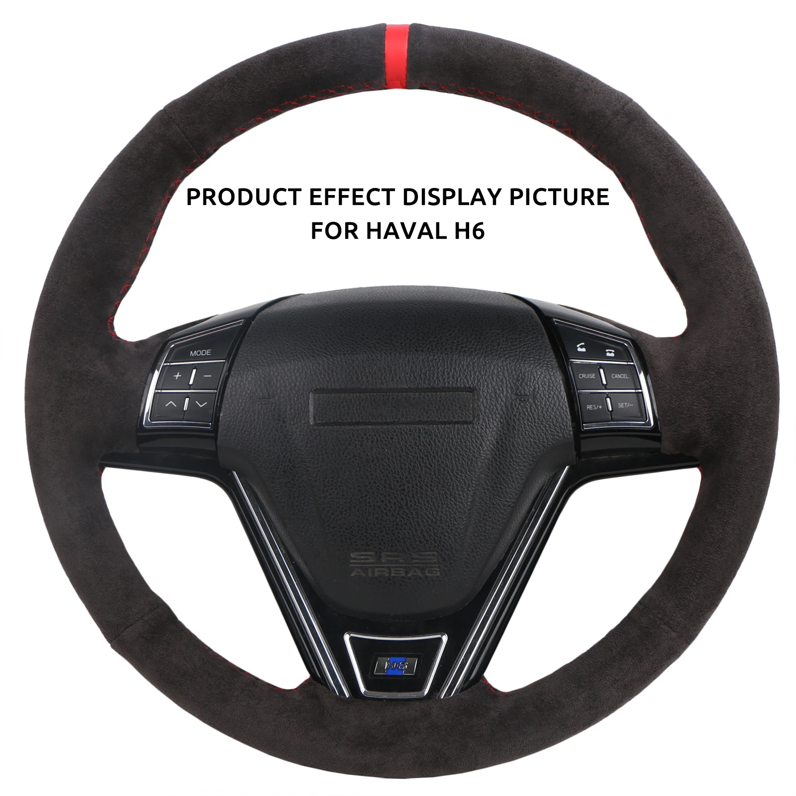 Premium Hand-Sewn Suede Leather Steering Wheel Cover