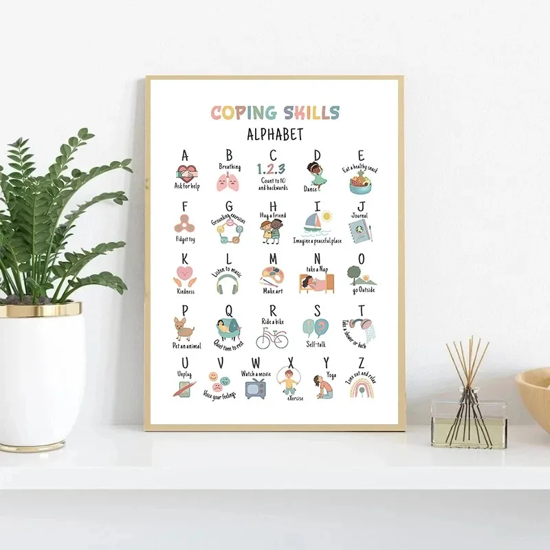 Mental Health Coping Skills Canvas Wall Art