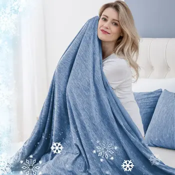 1PC Cooling Blanket for Hot Sleepers Lightweight Summer Cold Thin Blankets for Sleeping, Hot Flashes Night Sweats, Soft Blanket 1