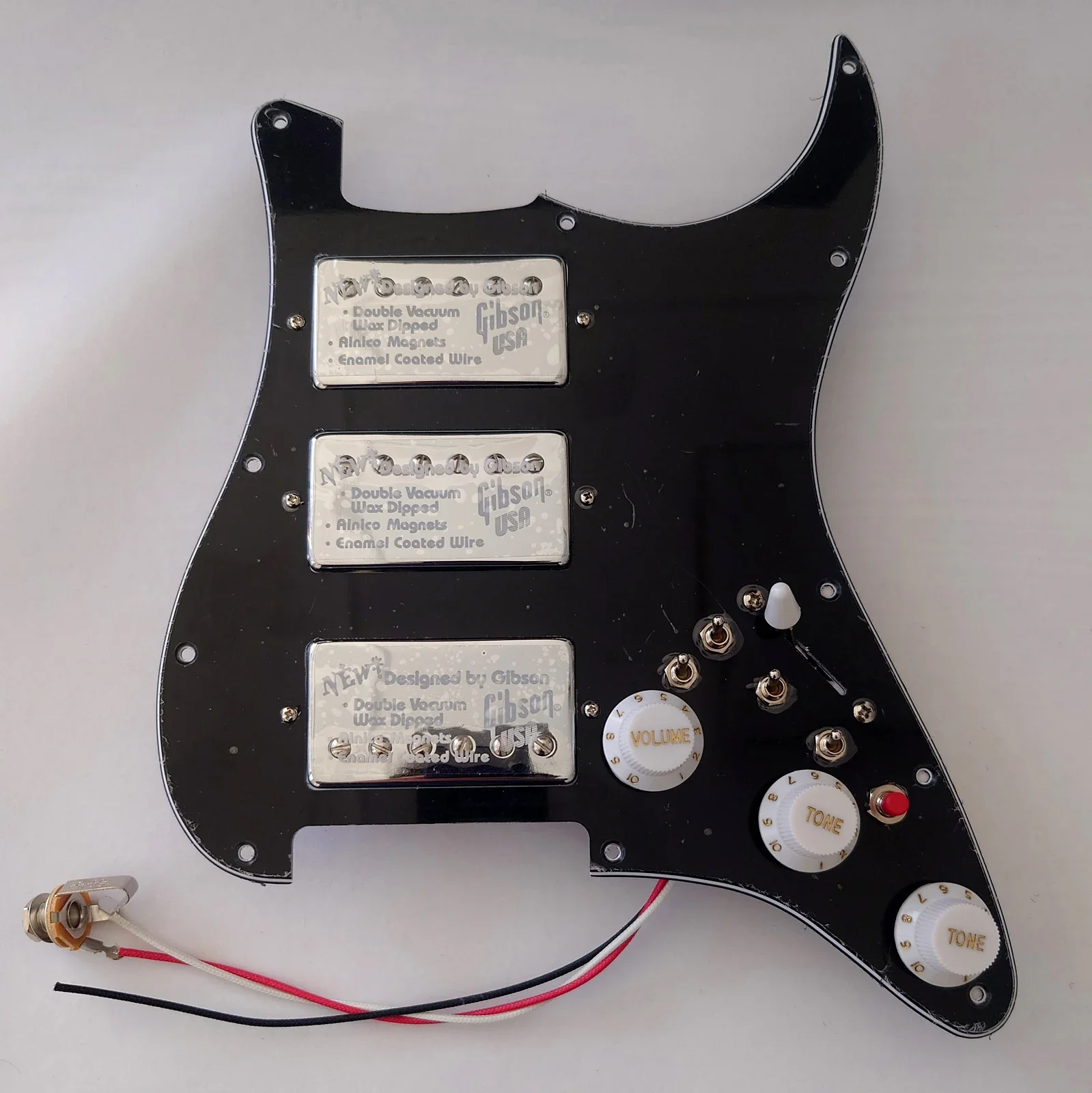 Hhh Premabled Guitar Strat Pickguard Set Alnico 5 Humbucker Pickup Coil Splitting Switch Multi Switch Harnesss, Per Fender St