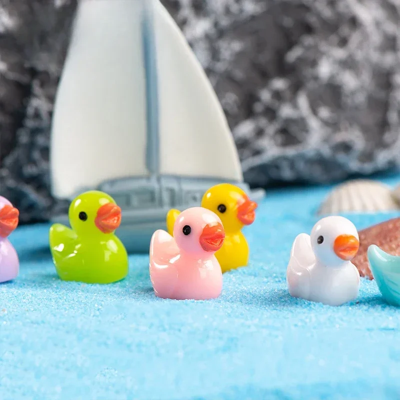Mini Resin Yellow Duck Ornaments Cute Cartoon Figurines DIY Dollhouse Decoration Handcrafts Figurines & Miniatures