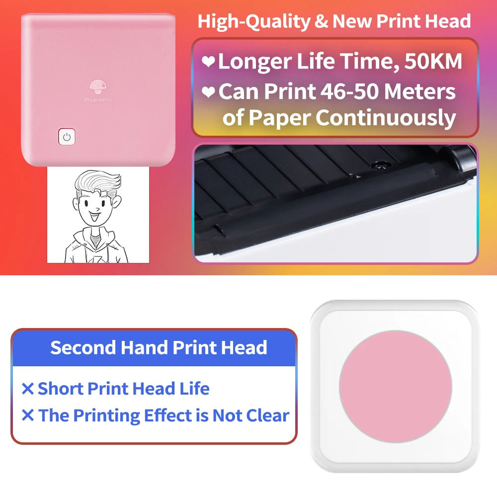 Phomemo M03 Sticker Drucker, Mini Drucker für Smartphone Tragbarer