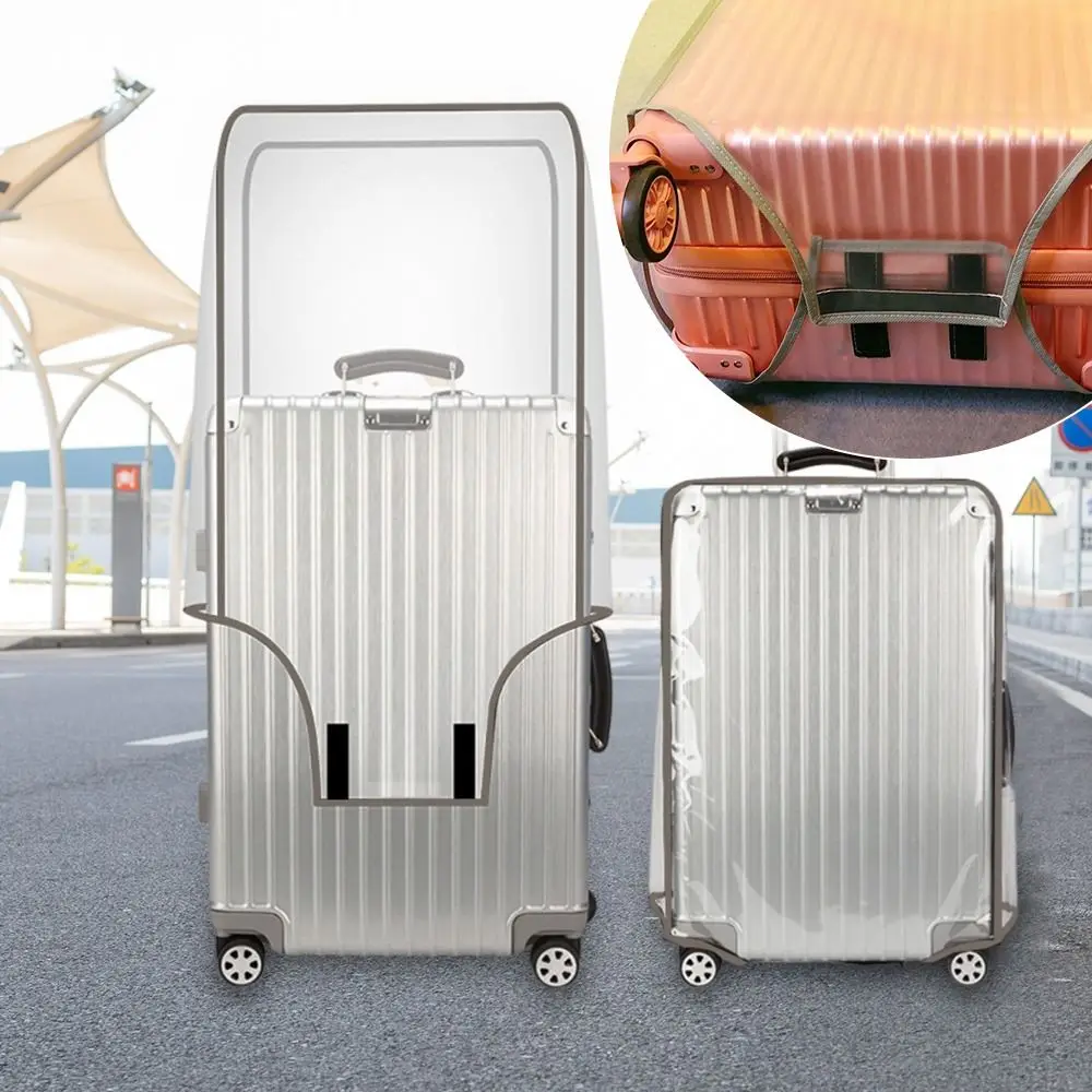 16-28 Inch Travel Luggage Cover PVC Transparent Luggage Protector Cover Waterproof Dustproof Suitcase Protector Luggage Cover