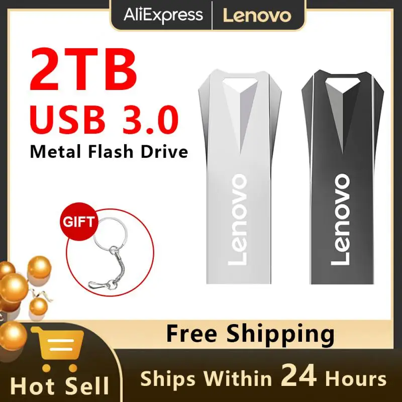 Lenovo Metal U Disk 2Tb Pen Drive Portatile 1Tb Interfaccia Usb 3.0 Ad Alta Velocità Impermeabile 1Tb 512Gb Memoria Usb Flash Drive Disk