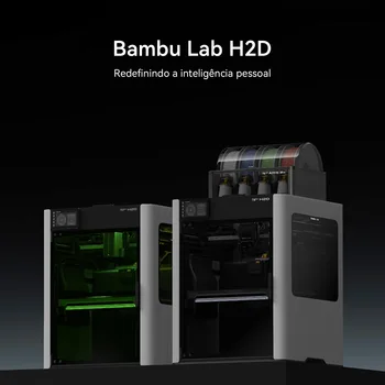 Impressora 3D Bambu Lab H2D com caixa seca de filamento AMS 2 Pro Tudo em um Hub de fabricação pessoal Bico duplo Simplicidade alimentada por IA
