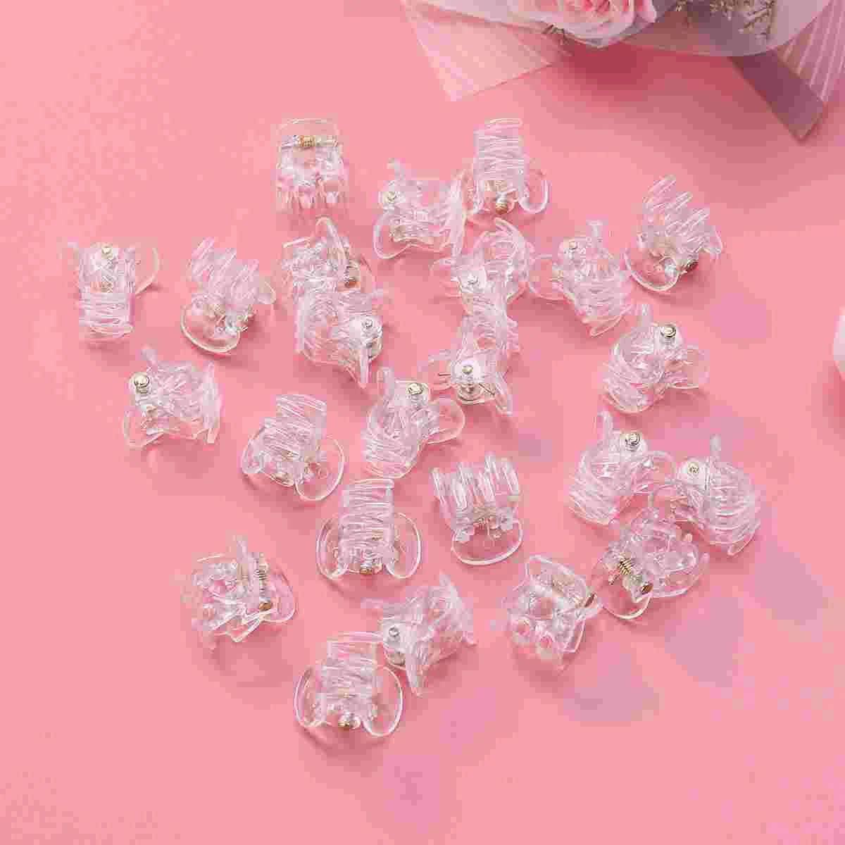 

Mini Hair Claw Clips For Women Girls Cute Candy Colors Plastic Hairpins Hair Braids Maker Beads Princess Hair Accessorie