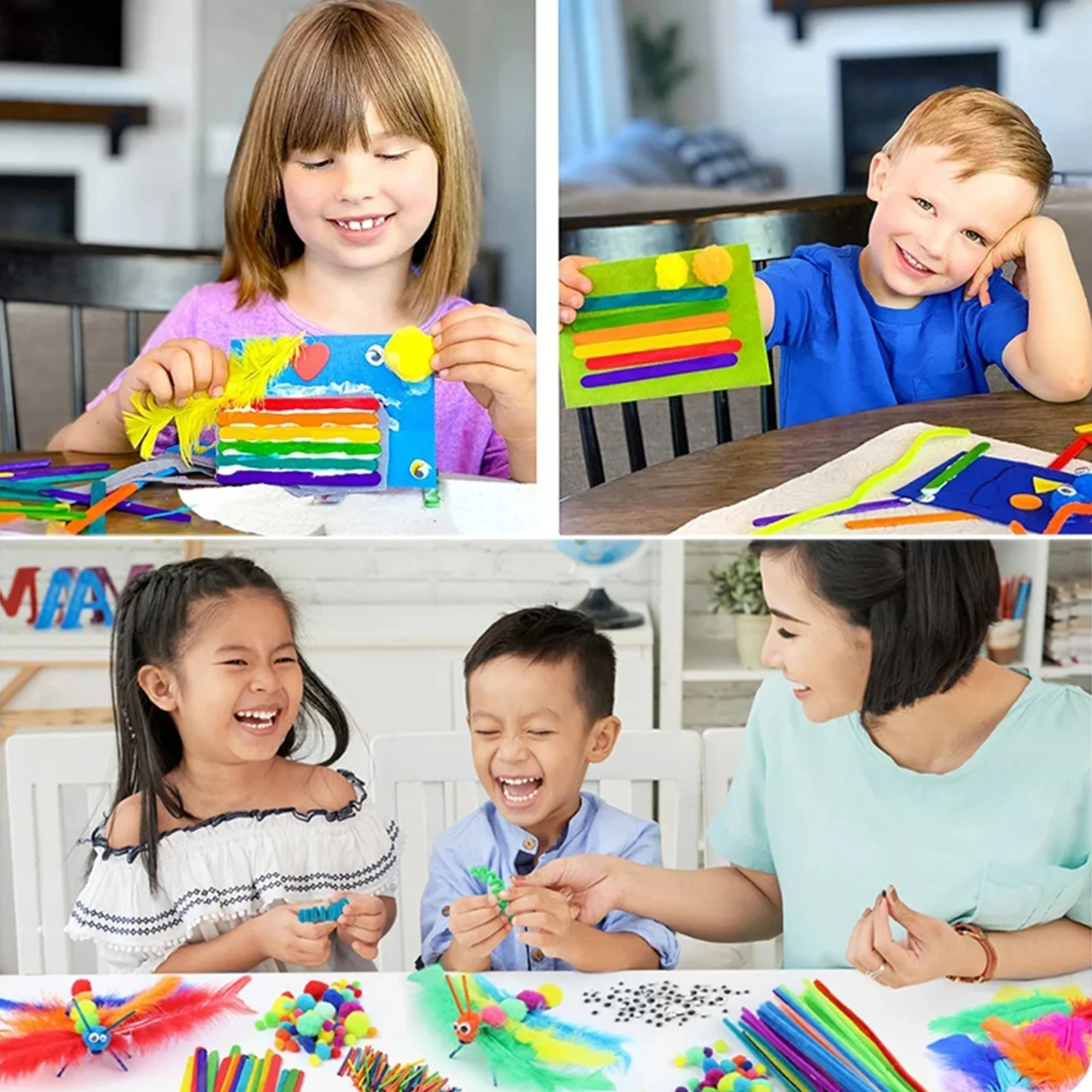 Arts and Crafts Supplies for Kids, Creative Craft Kits for Kids, Crafting Kindergarten Homeschool Supply Set Crafting Supplies