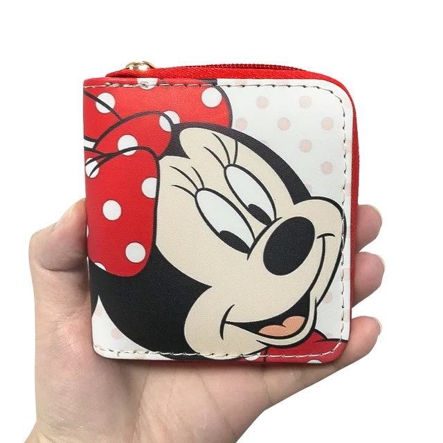 Disney2022 New Mickey Women's Wallet Cute Mini Coin Purse PU Zipper Multifunctional High Quality Luxury Fashion Women's Wallet 10-10-2.5cm