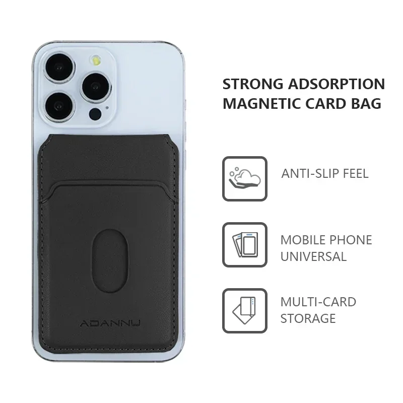 Leather Magnetic Card Holder - Strong Magnet Wallet