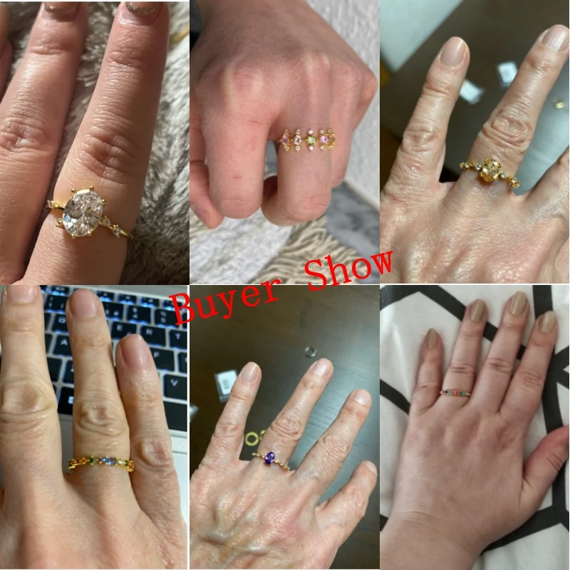 CANNER 오리지널 반지 여성을위한 화려한 크리스탈 결혼 반지 연인의 미니멀리스트 약혼 Bague Femme Fine Jewerly