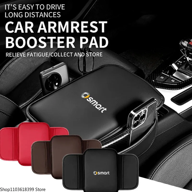 Bracciolo Per Auto In Pelle Box Pad Center Console Bracciolo Protezione Tasca Portaoggetti Per Smart Eq Fortwo Forfour 453 451 452 450 454