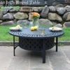 36 Inch Fire Pit with 2 Grills, Wood Burning Fire Pits for Outside with Lid, Poker and Round Waterproof Cover, BBQ& Outdoor Fire 2