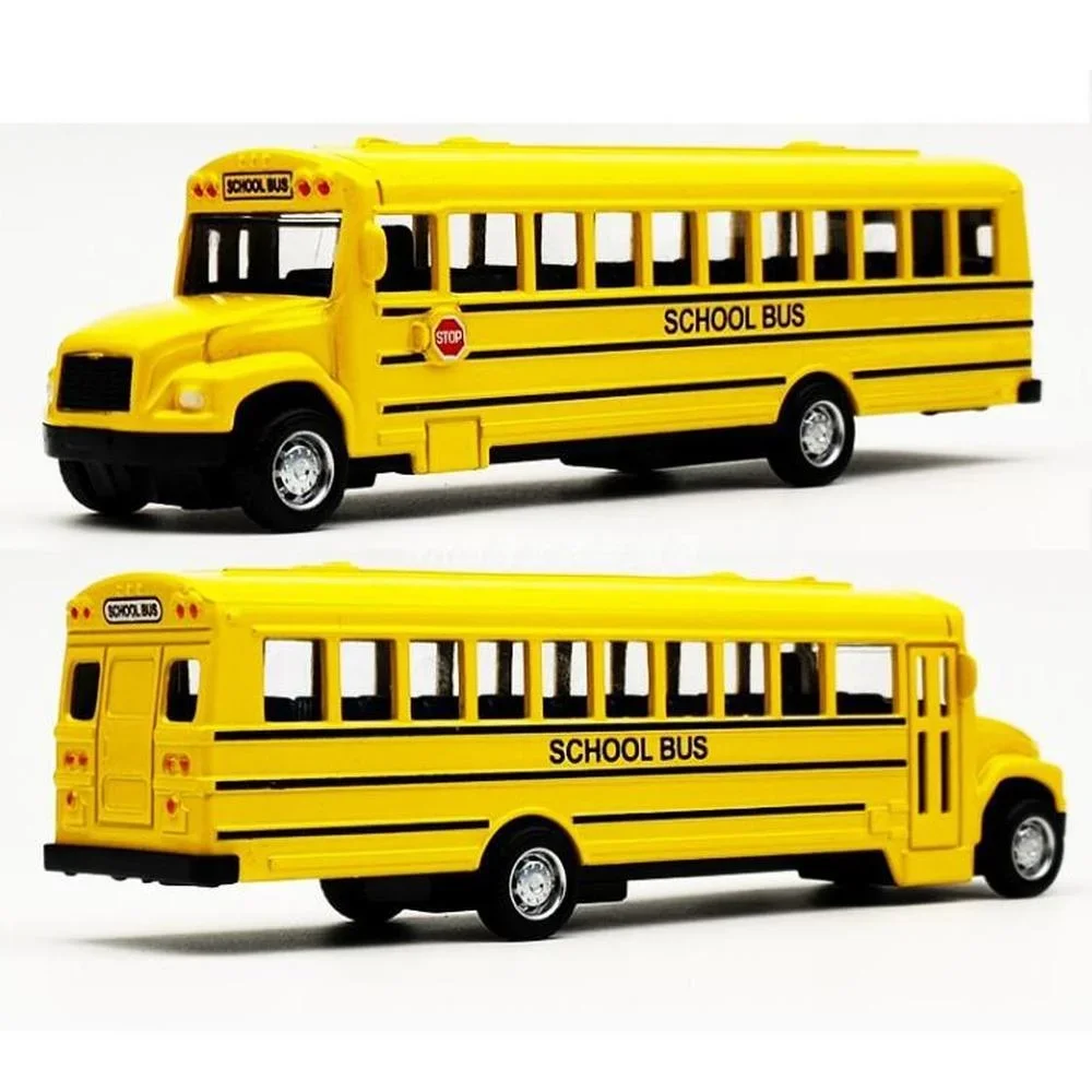 

1/64 Diecast Alloy School Bus Inertia Vehicle Model Toys Pull Back Car Boys Toys Educational Toys for Children Toy Car