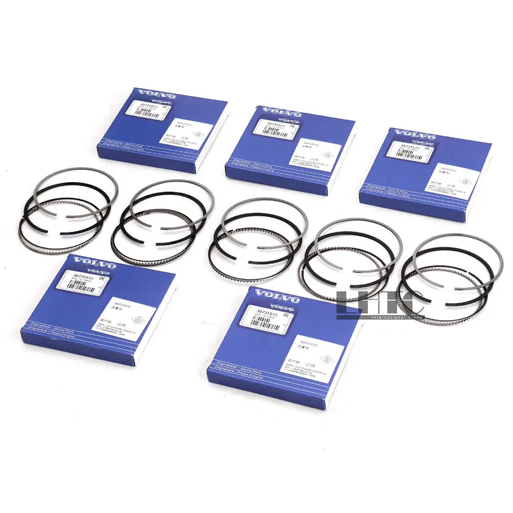 6pcs Piston Rings Set Φ84mm Para Volvo S80 XC60 XC70 XC90 3.2L T6 L6 B6324S B6324S5