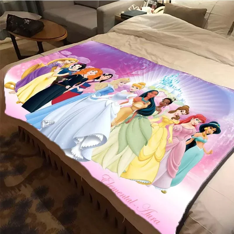thumbnail image 1 of Manta de felpa suave con dibujos de princesas de Disney, manta de franela para sala de estar, dormitorio, cama, sofá, funda de picnic, 1 of 5