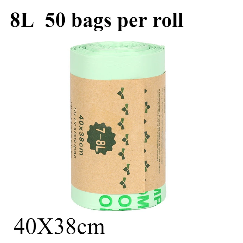 Eco-Friendly Biodegradable Garbage Bags - 50 Pack of Durable, Tear-Resistant Compostable Bags (Multiple Sizes)