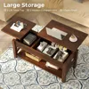 Coffee Table 47.2",2 Way Lift Top Coffee Table with Hidden Compartment, Lift Top Coffee Table with Open Shelf & X Wooden Support 4