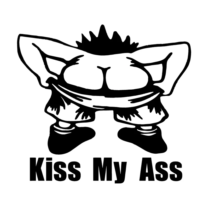 Personalized Kiss My Ass Car Stickers Funny Windshield Trunk Vinyl Decals Waterproof Automobile Motorcycle Sticker Accessories