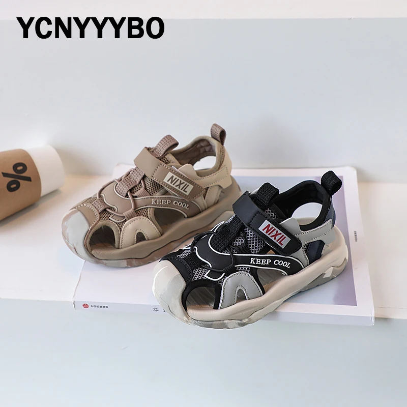 

Summer New Kids Beach Sandals Baby Girls Sport Sandalias Children Black Shoes Soft Fashion Slides Boys Closed Toe Casual Sandals