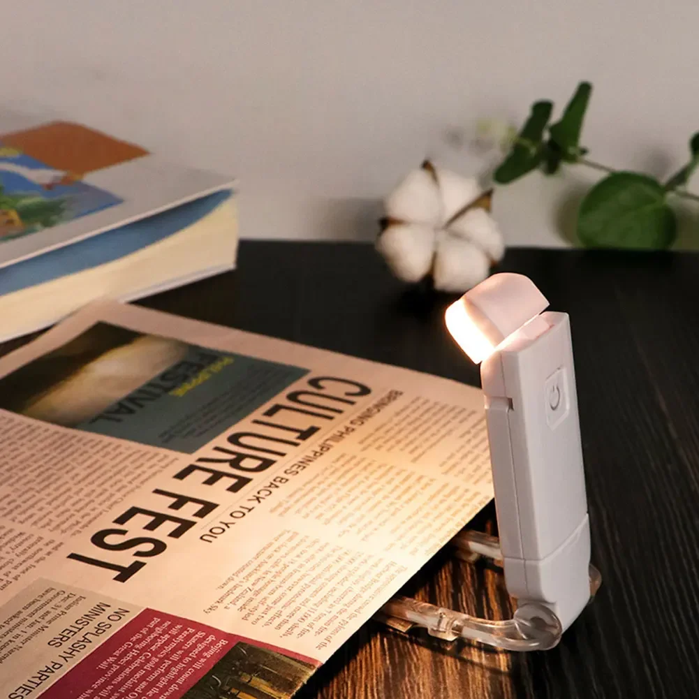 Mini LED Clip Book Light USB Rechargeable Book Reading Light Brightness Adjustable Eye Protection Portable Bookmark Read