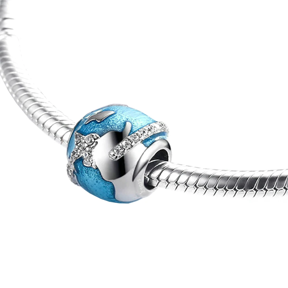 Fmrose 925 Sterling Silber Mondanhänger; Kreisförmige Perle für Armbänder und Halsketten, Original DIY Schmuckherstellung für Frauen – Detail 3