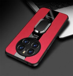 Leather Racing Style Magnetic Phone Case with Car Mount Holder for Realme 12 Pro Plus (Red)