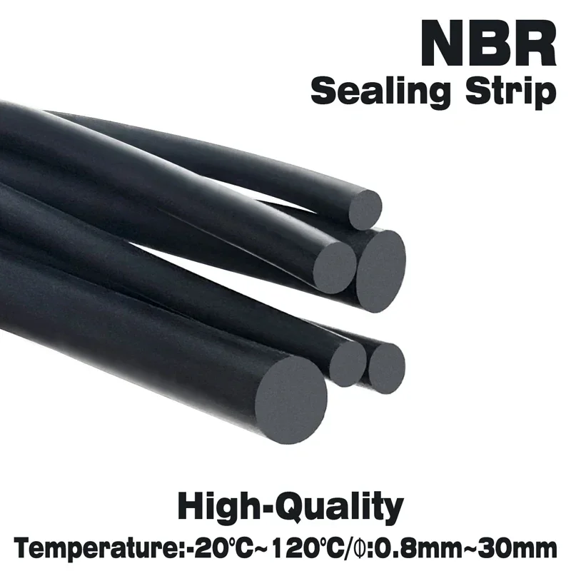 Description Picture 2 of itemNBR Black Rubber Strip Seal OD0.8~10mm High Temperature Oil Resistant Nitrile Sealing Rope Solid High-Quality Round Strip