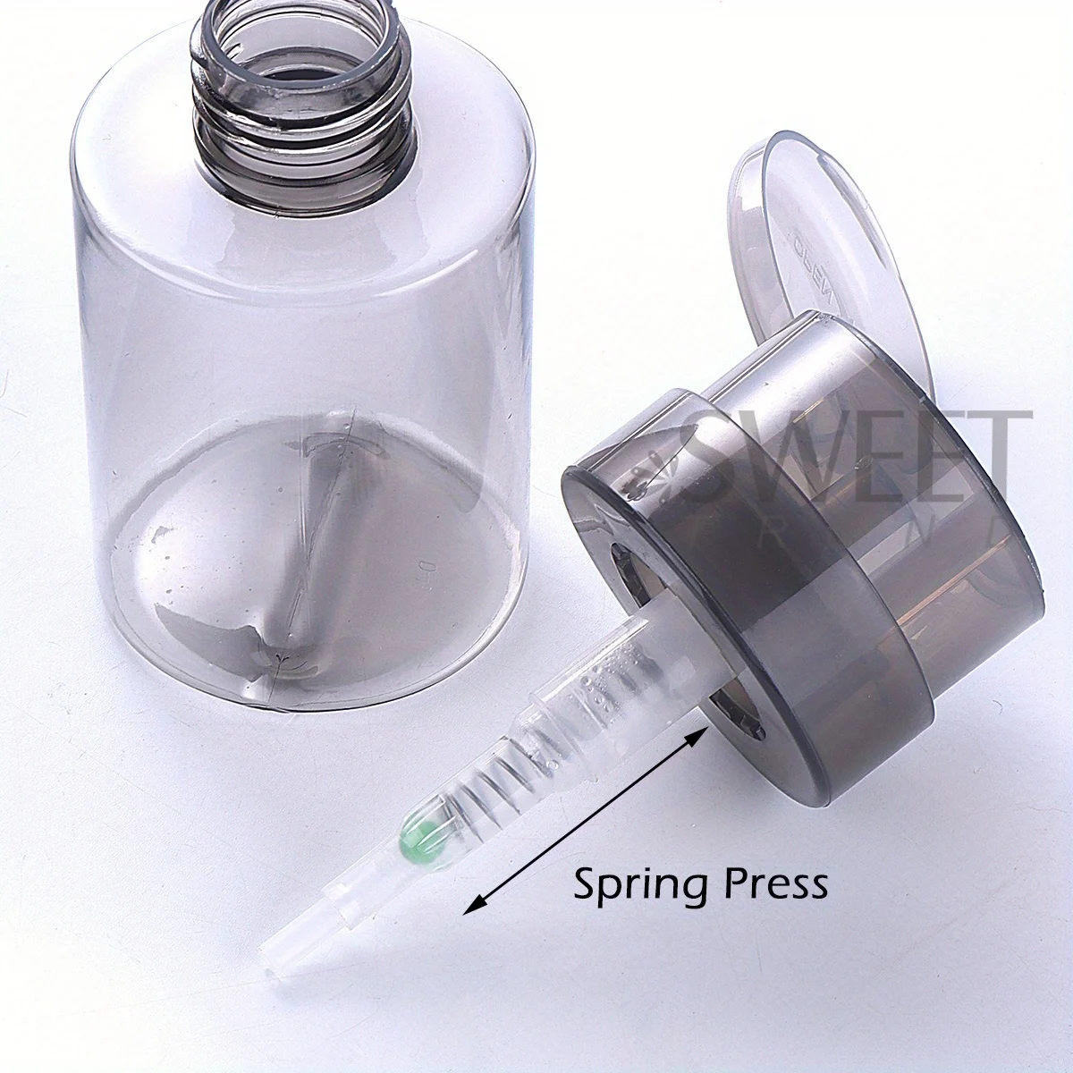 2pcs 100ml Empty Nail Art Polish Clean Bottle Push Pump Dispenser Liquid Storage Bottle Cleanser Remover Container Manicure Tool