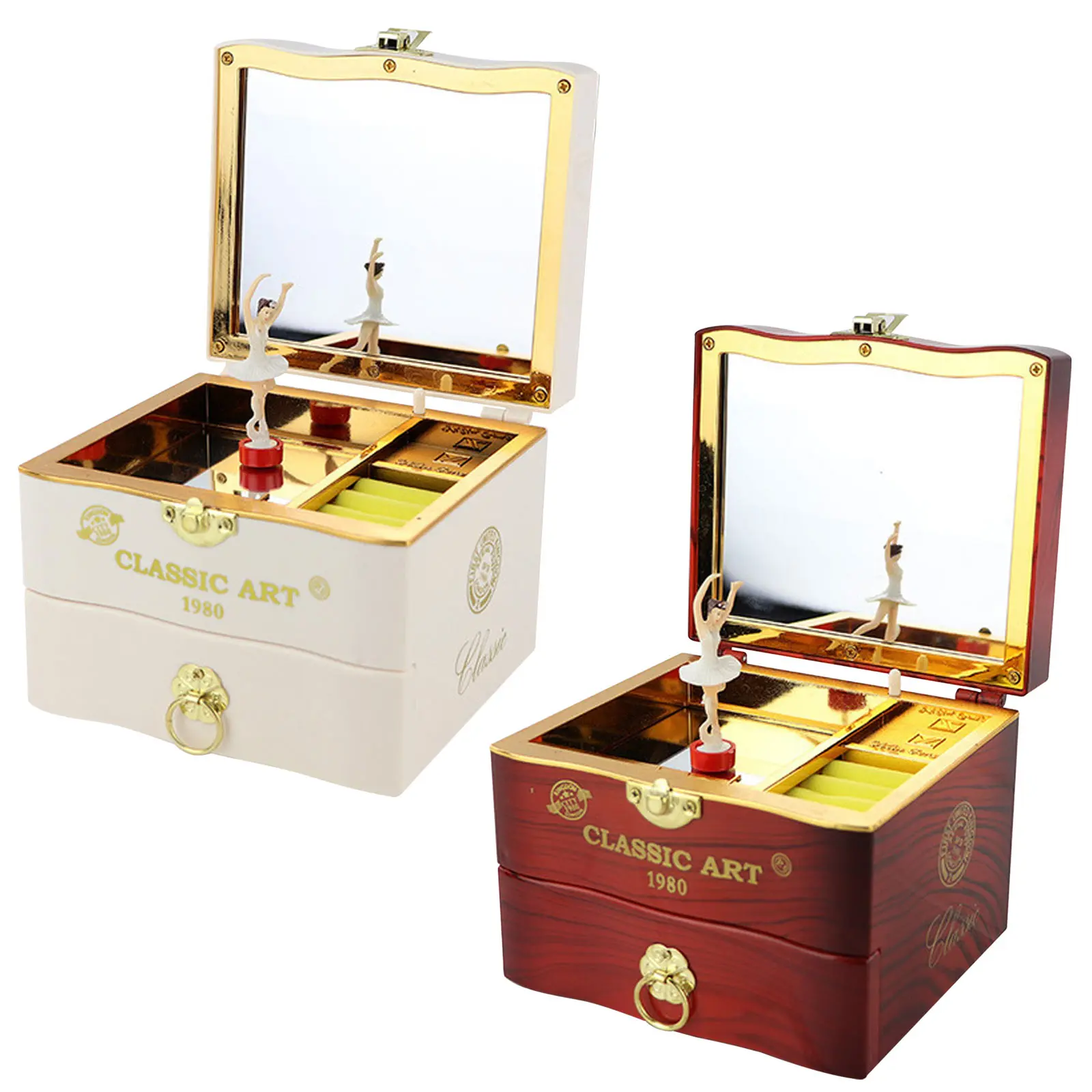 Clockwork Dancing Ballerina Music Box Retro Craft Jewelry Organizer Hand Crank Music Girls Children Christmas Gift music box