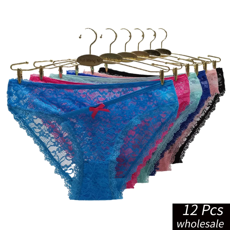 Alyowangyina 12 Pcs/lot Wholesale Women Intimates Panties Solid Color