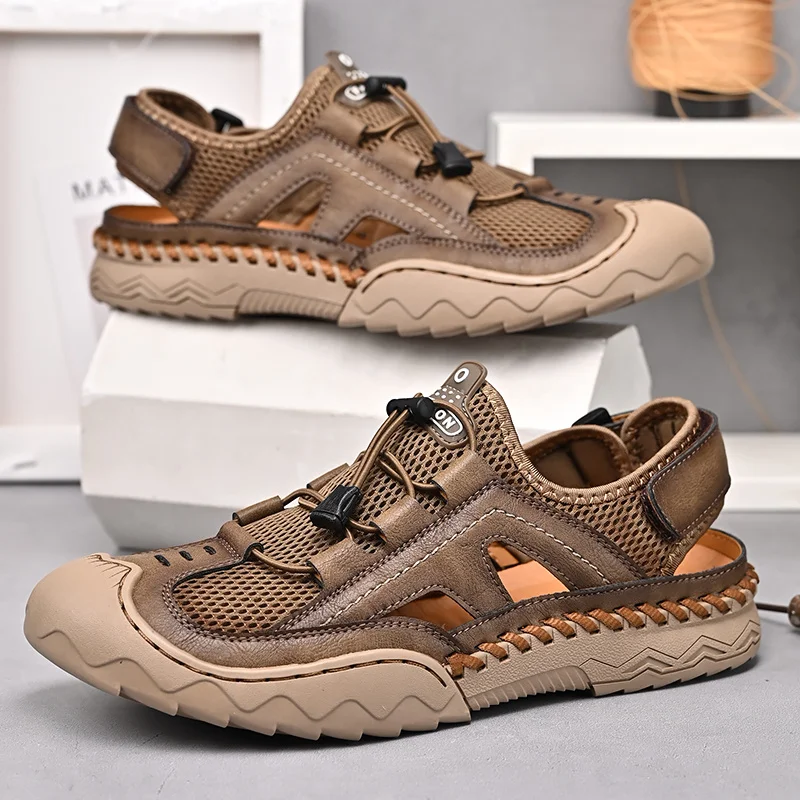 Mens Sandals Outdoor Sports Summer Shoes Low Heel Sliders Sandals Summer Men's Beach Shoes_voghion.com
