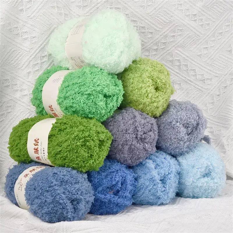 50g/Roll Soft Chenille Yarn Coral Velvet Fluffy Yarn For Knitting Crochet DIY Dolls Sweater Scarf Towel Hand Knitting Material 3