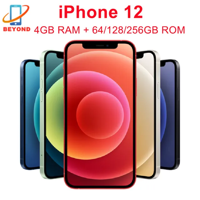 Genuine Apple iPhone 12 64/128/256GB ROM Original 6.1" OLED RAM 4GB A14 IOS Face ID NFC Unlocked 5G 99% New Cellphone iPhone12