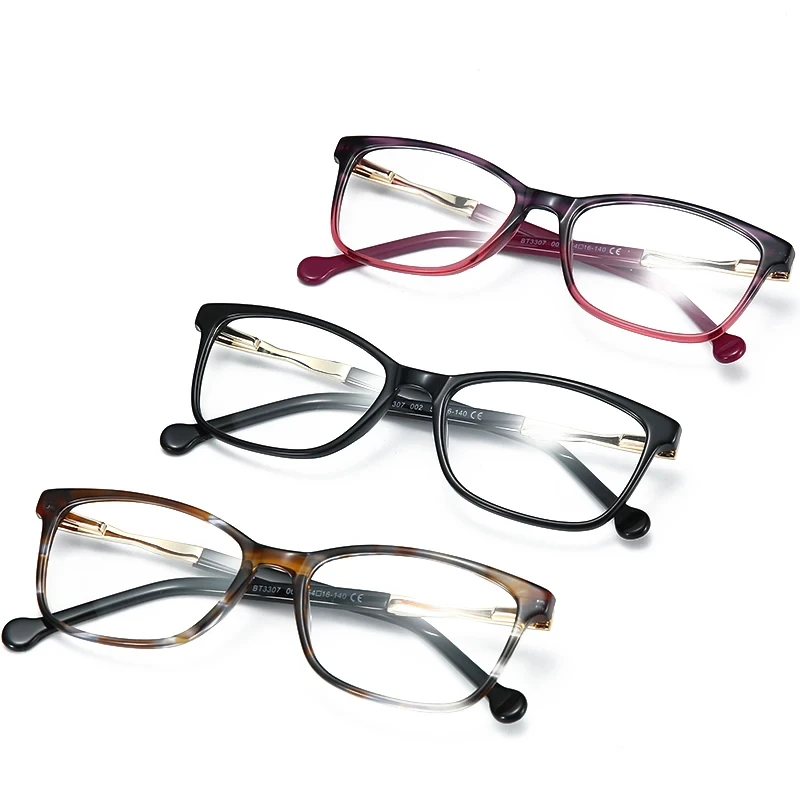 ZENOTTIC Italian Design Acetate Women Prescription Glasses Myopia/Progressive Eyewear Square Optical Eyeglasses BT3307
