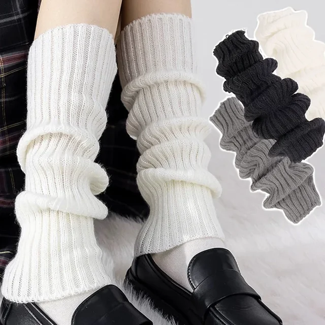 Y2K Women's Leg Warmers Japanese Lolita Long Socks Wool Knitted Foot Cover Arm Warmer Autumn Winter Crochet Heap Sock Boot Cuffs 1
