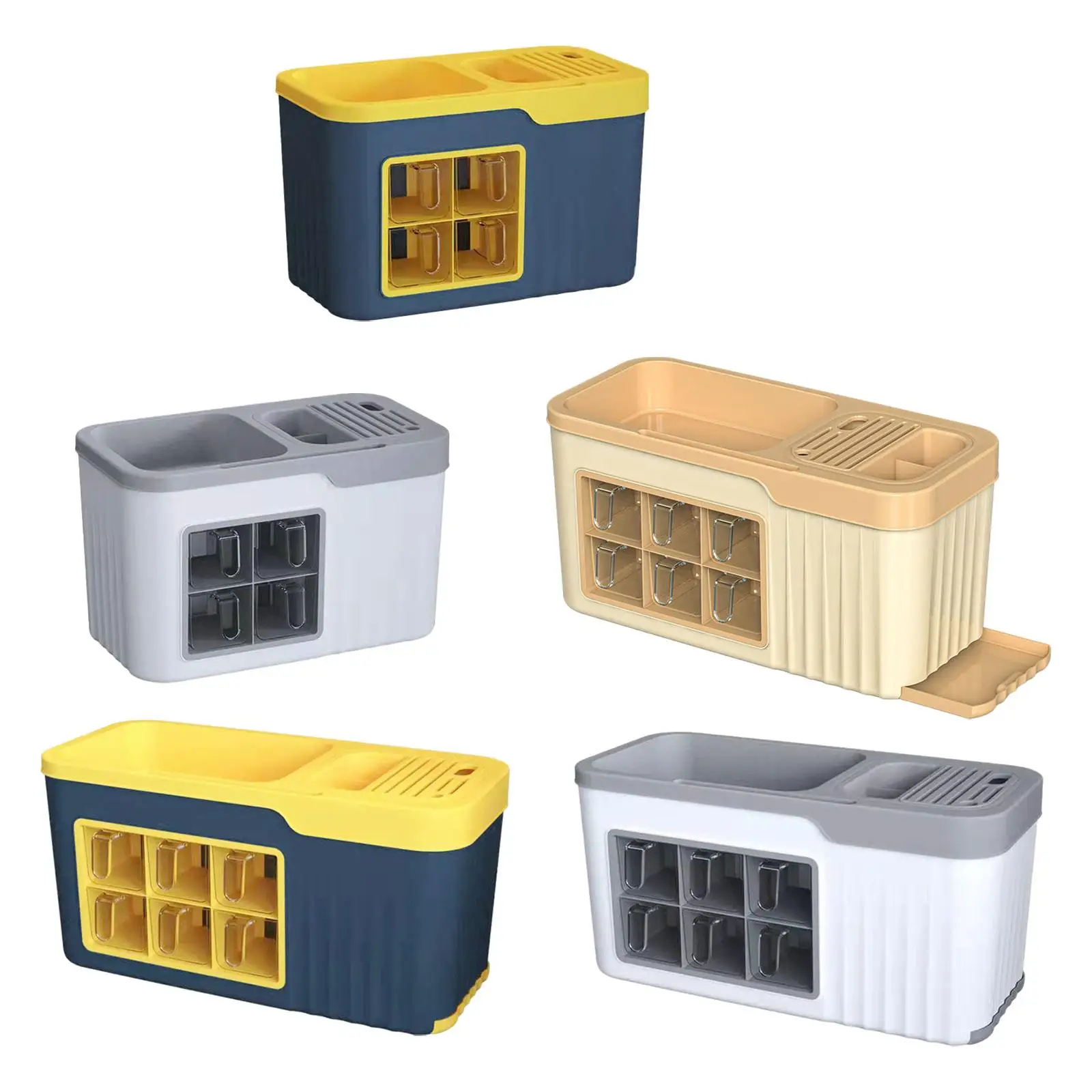 

Knife Rack Seasoning Box Supplies Large Capacity Storage Spice Condiment Serving Tray for Countertop Cabinet Closet Kitchen